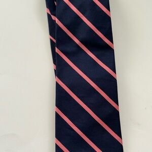 Brooks Brothers Navy and Pink Striped Men's Tie